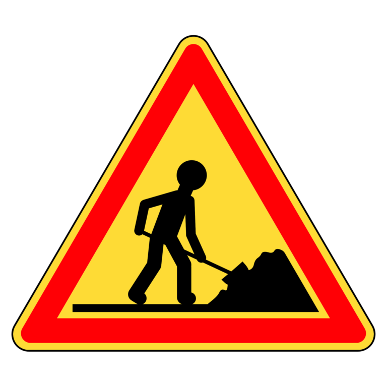 Panneau travailleur, info chantier